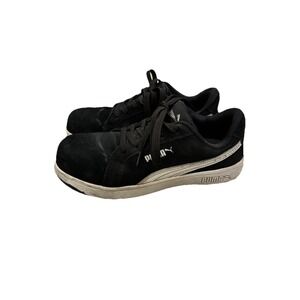 Puma Iconic Steel Toe Work Shoes Women's Sz 6 Suede Black‎ Low Top Comfort